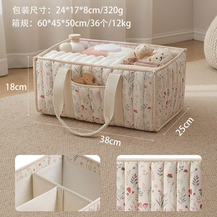 Storage basket with carrying handles and elegant floral pattern Stornfield
