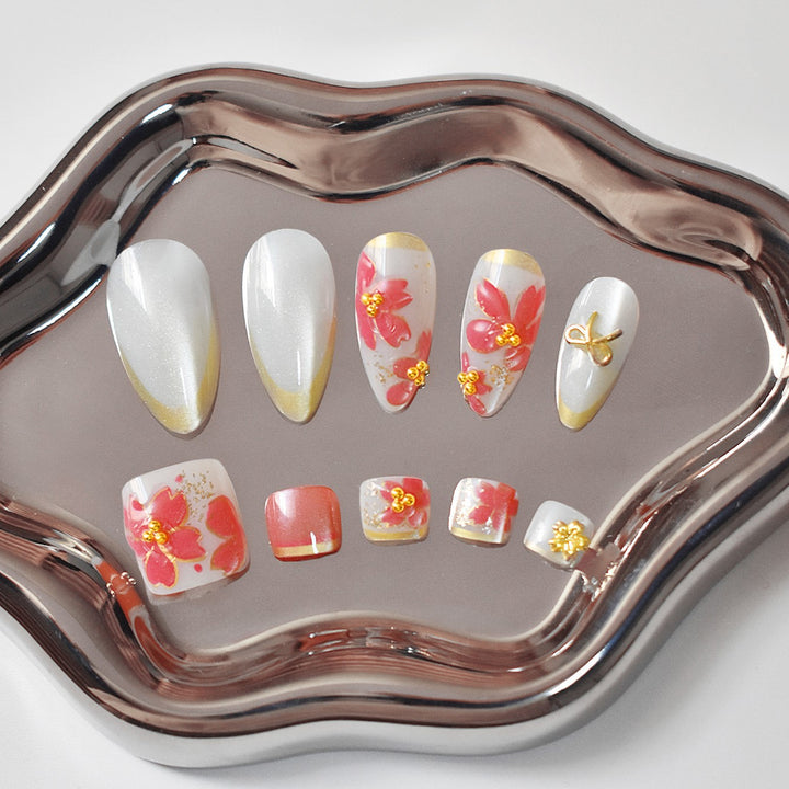Floral Design Gel Nail Art Stornfield