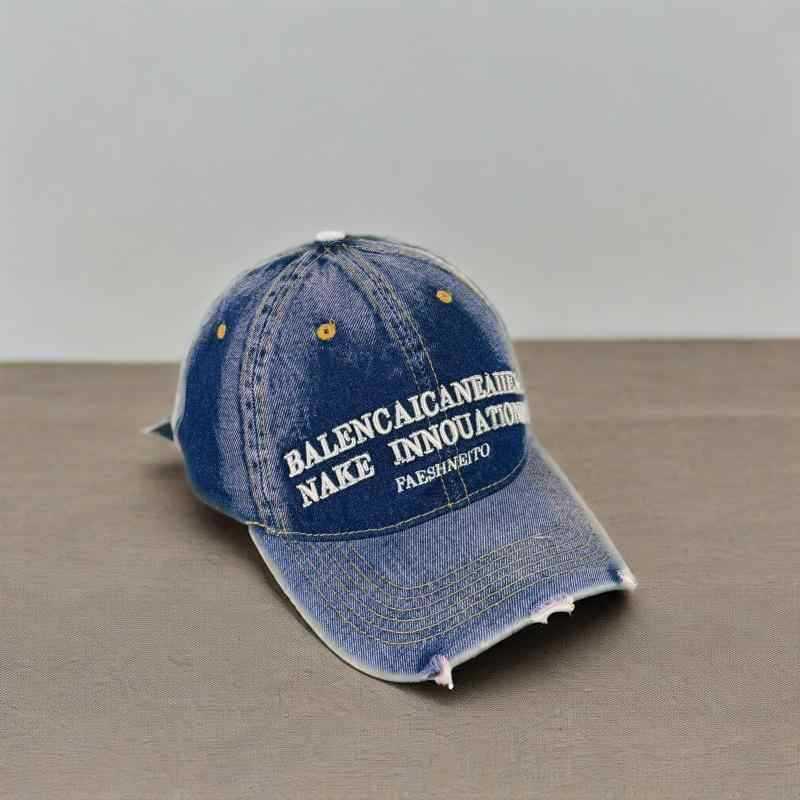 Unisex Vintage-Inspired Distressed Denim Baseball Cap Stornfield