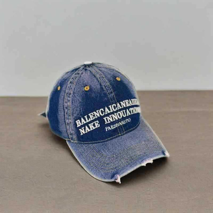 Unisex Vintage-Inspired Distressed Denim Baseball Cap Stornfield