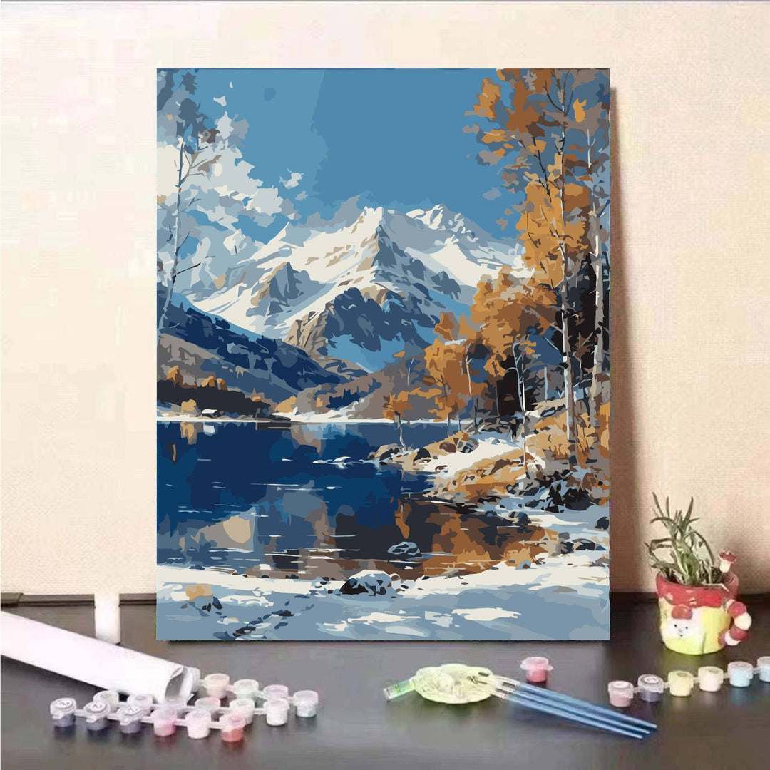 Scenic Mountain Lake Paint by Numbers Kit Stornfield