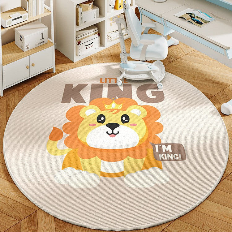 Round Cartoon Panda-Themed Area Rug