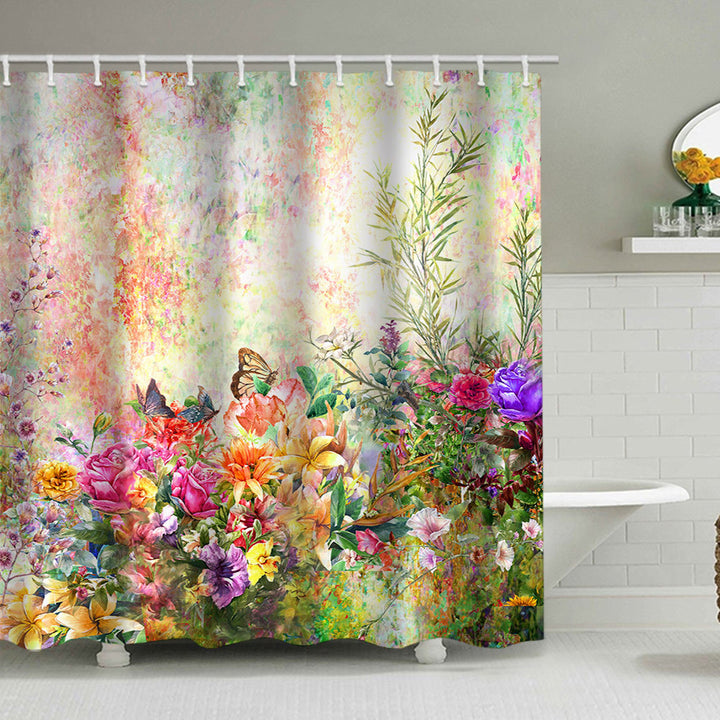 Rustic Garden-Themed Shower Curtain Stornfield