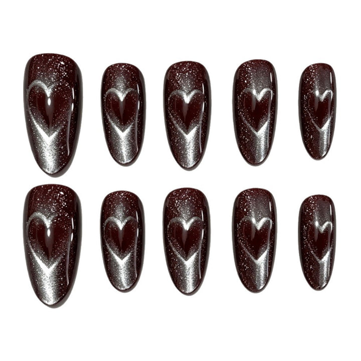 Heart-Designed Glamorous Press-On Nails Stornfield