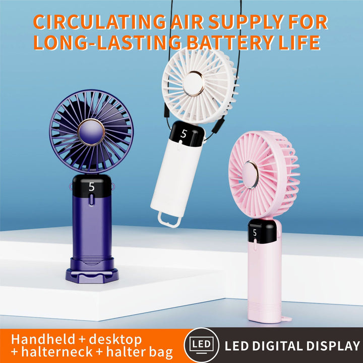 Unisex nan rechargeable portable handheld and desk fan with LED battery indicator Stornfield