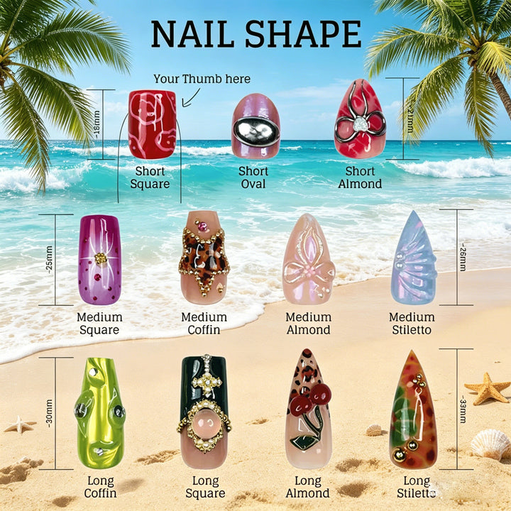 Artistic Floral Press-On Nail Set Stornfield
