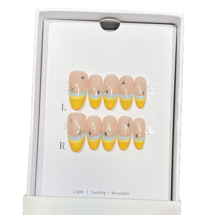 Stylish Press-On Nail Set with Unique Colorful Design Stornfield