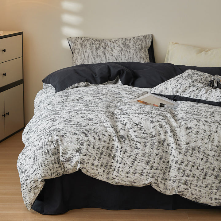 Washed Linen-Blend Breathable Duvet Cover and Pillowcase Set