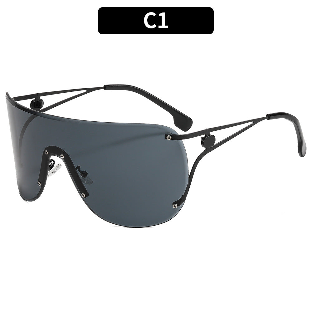 Women's visor-style sunglasses with elegant metal frame Stornfield