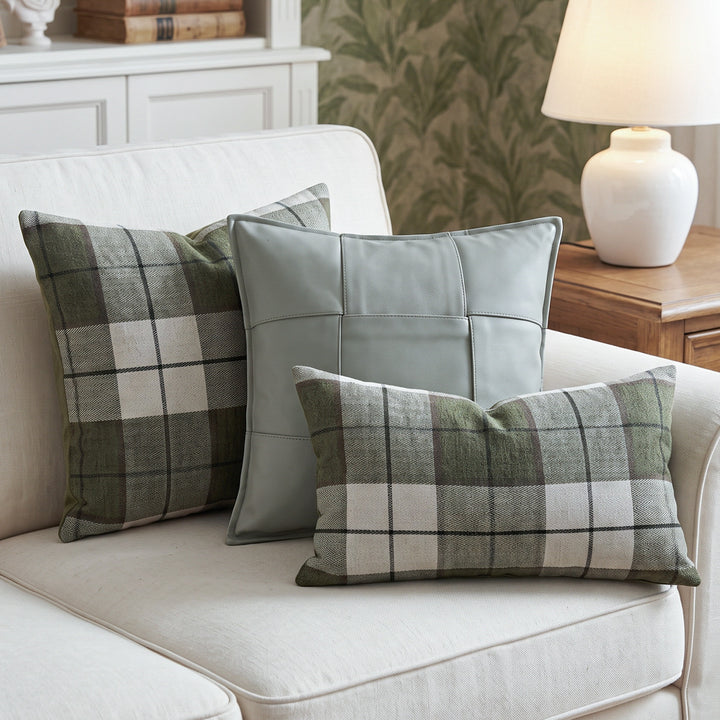 Decorative cushion made of artificial leather with modern design