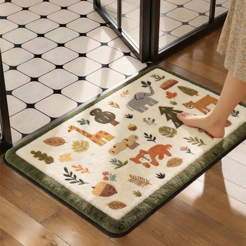 Plush Animal-Themed Bath Mat