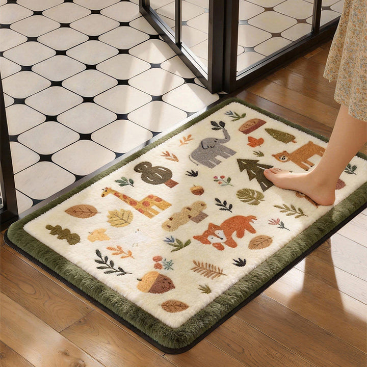 Plush Animal-Themed Bath Mat