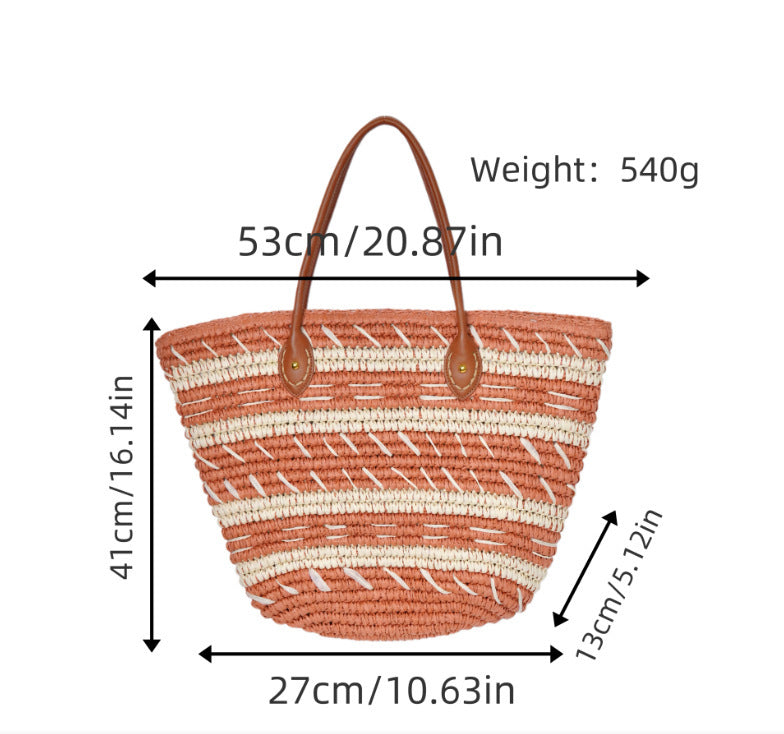 Bast-Beach bag with Elegant Structured Design Stornfield