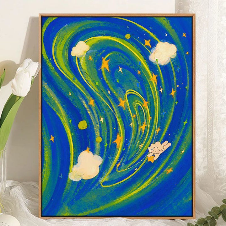 Whimsical Cosmic Landscape Canvas Art Stornfield