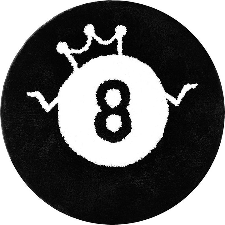 Playful Round Pool-Themed Rug