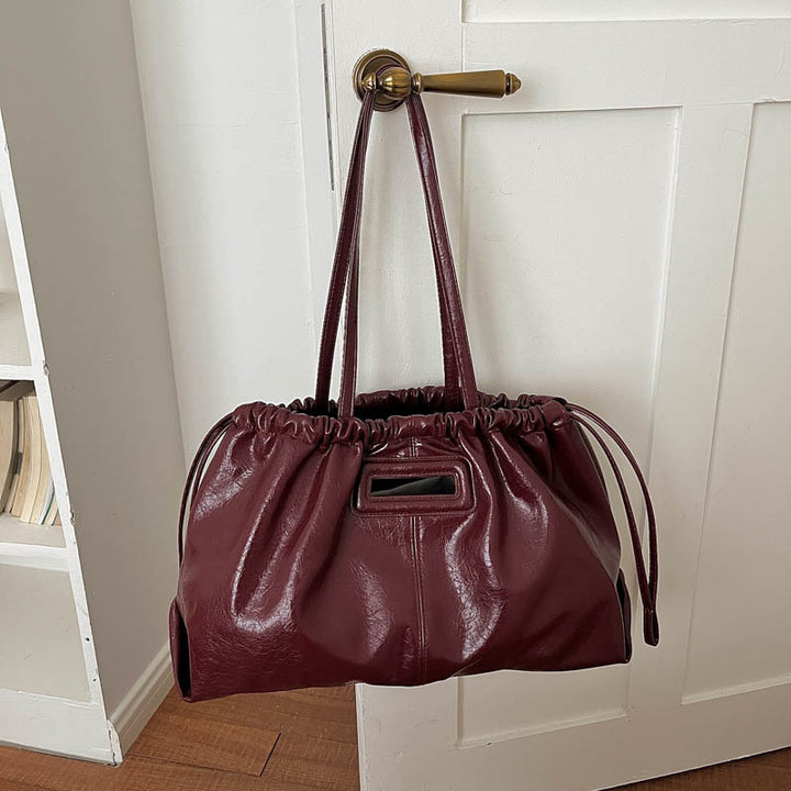 Elegant Ruched Leather Handbag