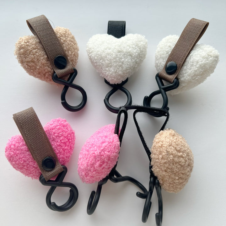 Plush Heart Pacifier Holder with Silicone Teething Ring