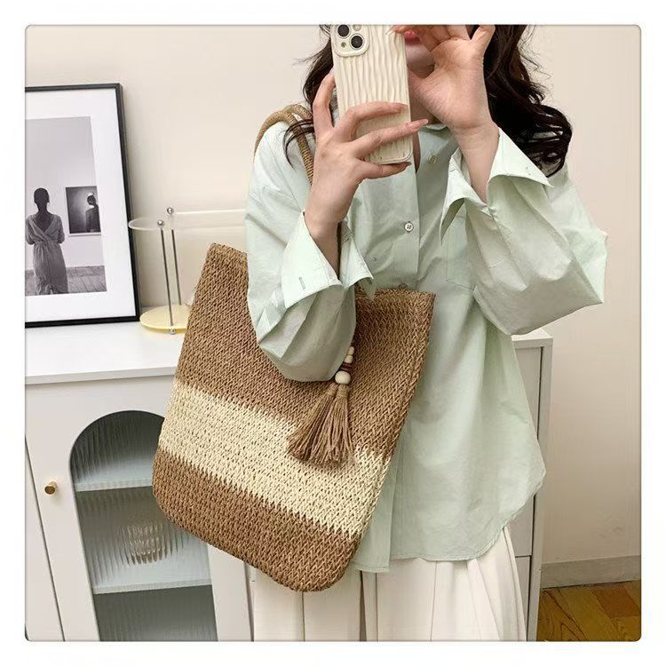 Macrame Tote Bag with Fashionable Tassel Accent Stornfield