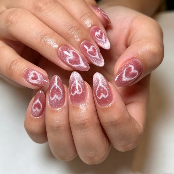 Artificial nails in romantic heart design Stornfield