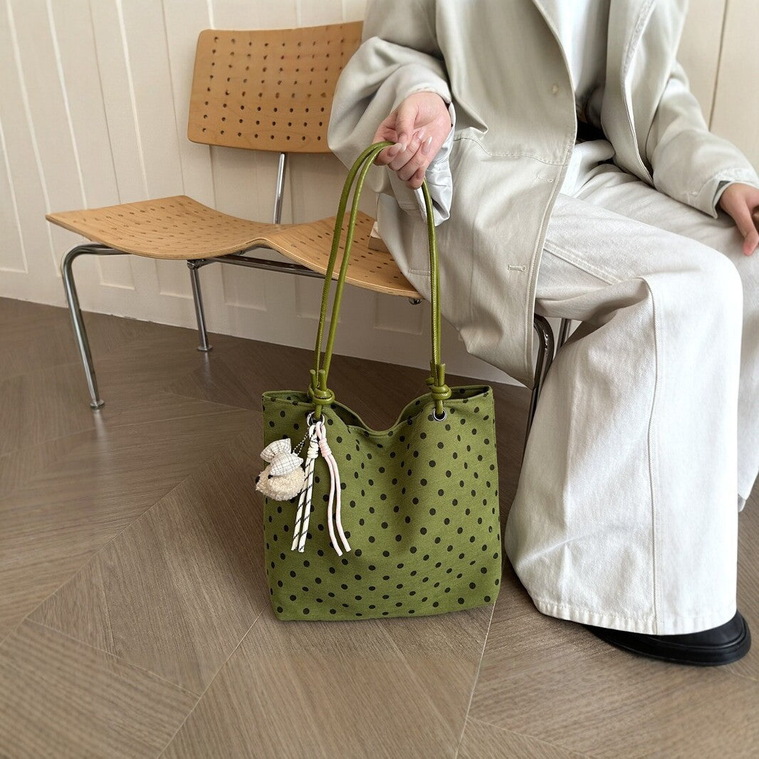 Polka Dot Cotton Tote Bag