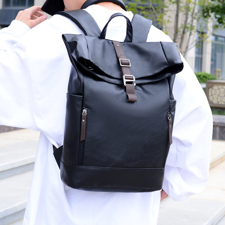 Vintage Leather Rolltop Backpack Stornfield