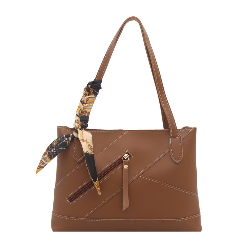 Stylish Tote Bag with Decorative Scarf
