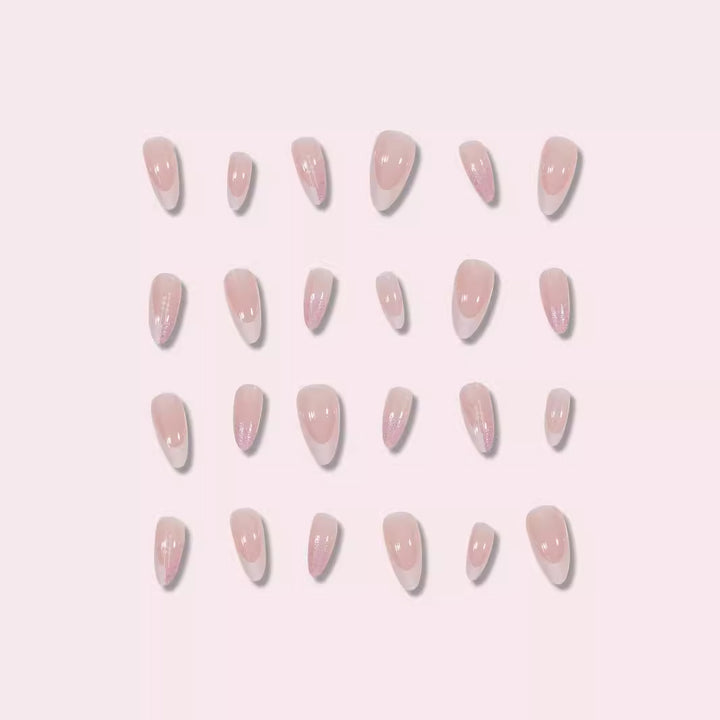 Elegant Stiletto Press-On Nails with Artistic French Tip Stornfield
