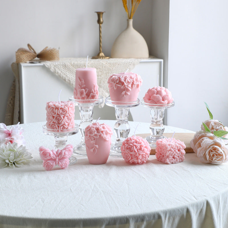 Hand-Poured Floral-Relief Cupcake Decorative Candle