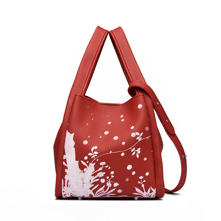 Artistic Print Leather Handbag Stornfield