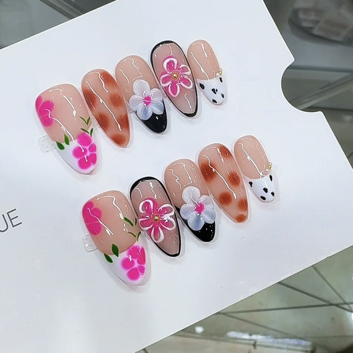 Artistic Floral Press-On Nail Set Stornfield 1787296026
