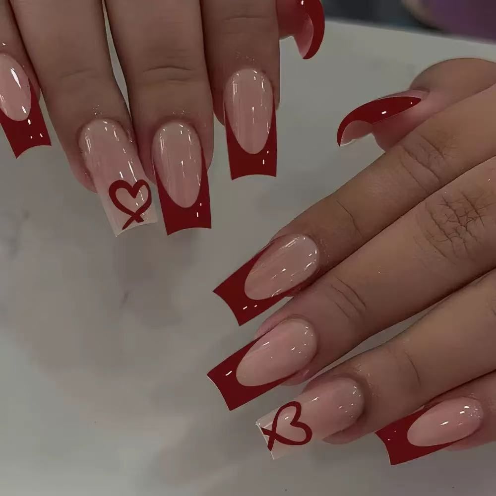 Artistic Heart-Inspired Acrylic Nail Art Enhancements Stornfield