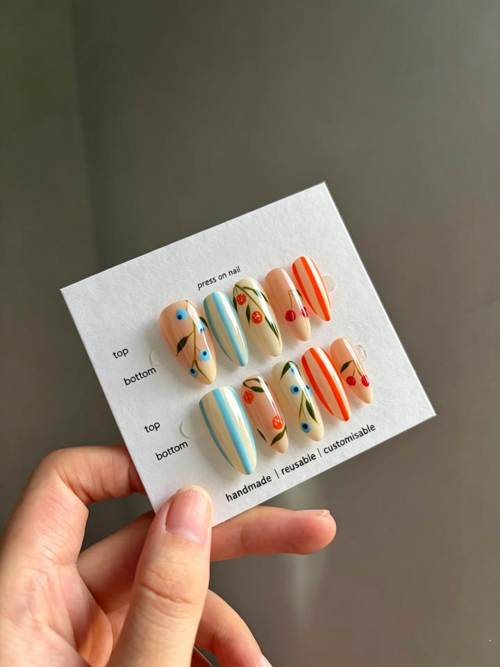 Customizable Floral Press-On Nails