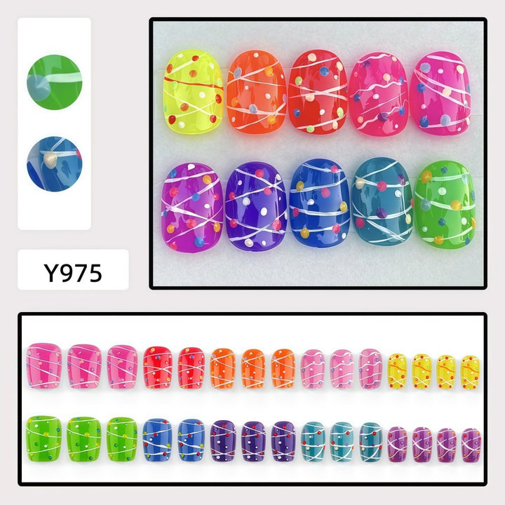 Colorful playful design artificial nails Stornfield