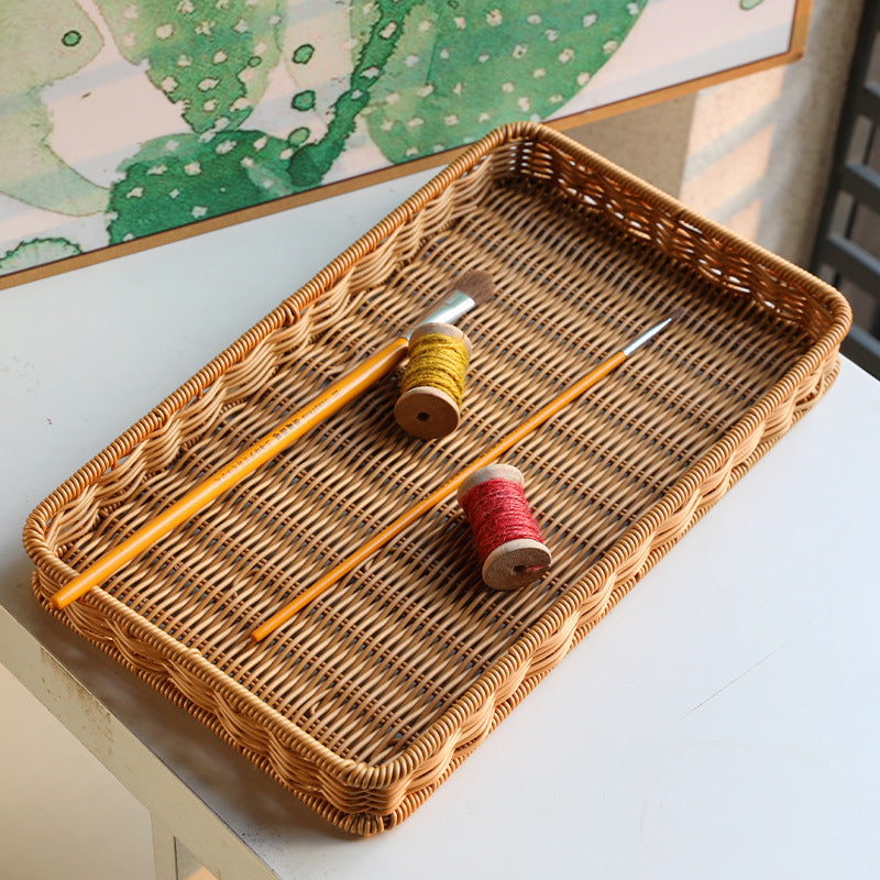 Unisex Rectangular Serving Basket made of handwoven natural material Stornfield