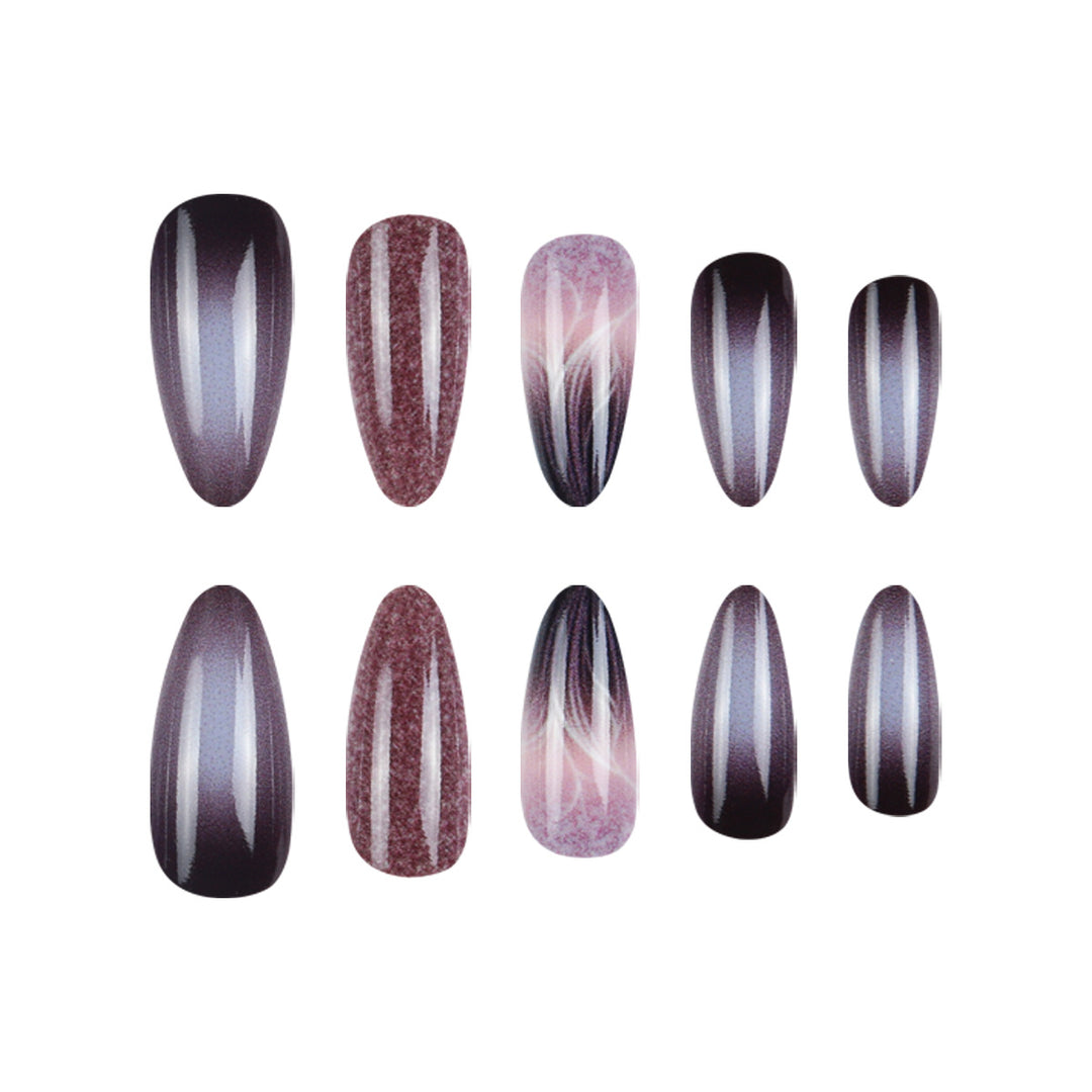 Long Stiletto Press-On Nails with Gradient and Shimmer Effect Stornfield