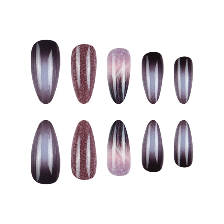 Long Stiletto Press-On Nails with Gradient and Shimmer Effect Stornfield