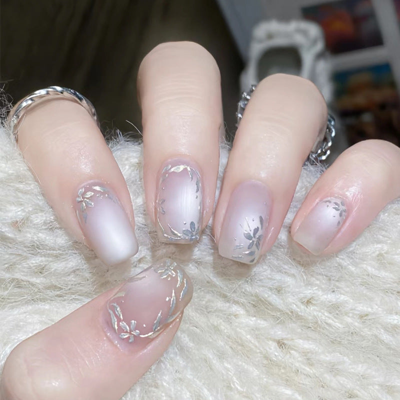 Elegant Floral Accented Press-On Nail Set
