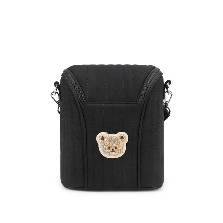 Fashionable Shoulder Bag with Quilted Design and Cute Bear Motif Stornfield