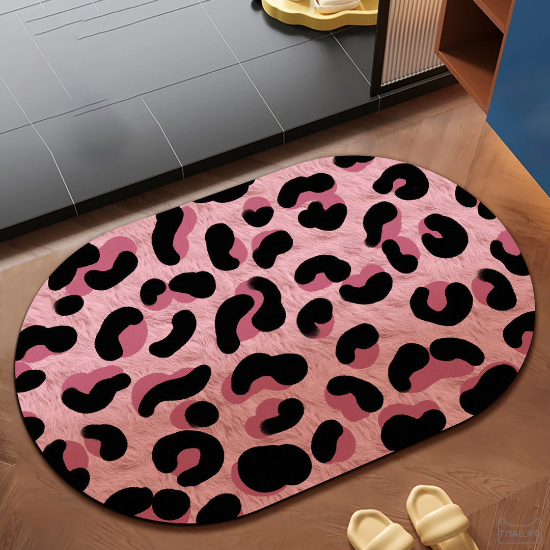 Plush Leopard Print Area Rug