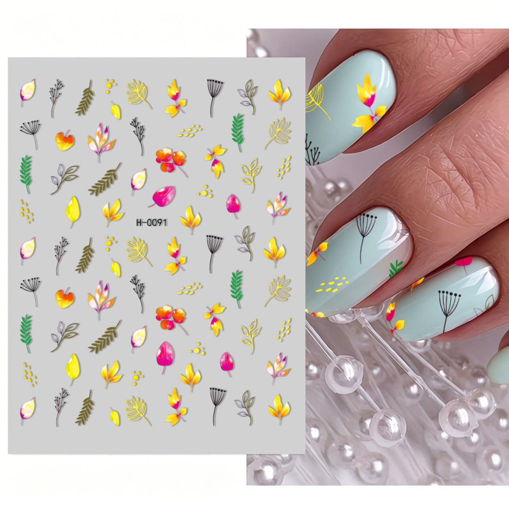 Floral Design Nail Art Sticker Set