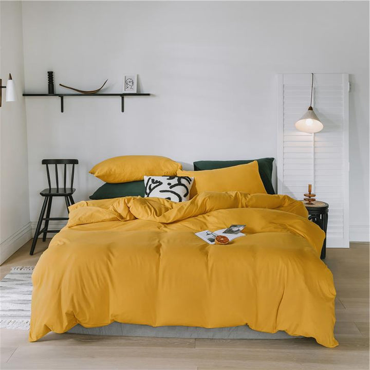 Bedding set made of breathable cotton percale with temperature-regulating processing