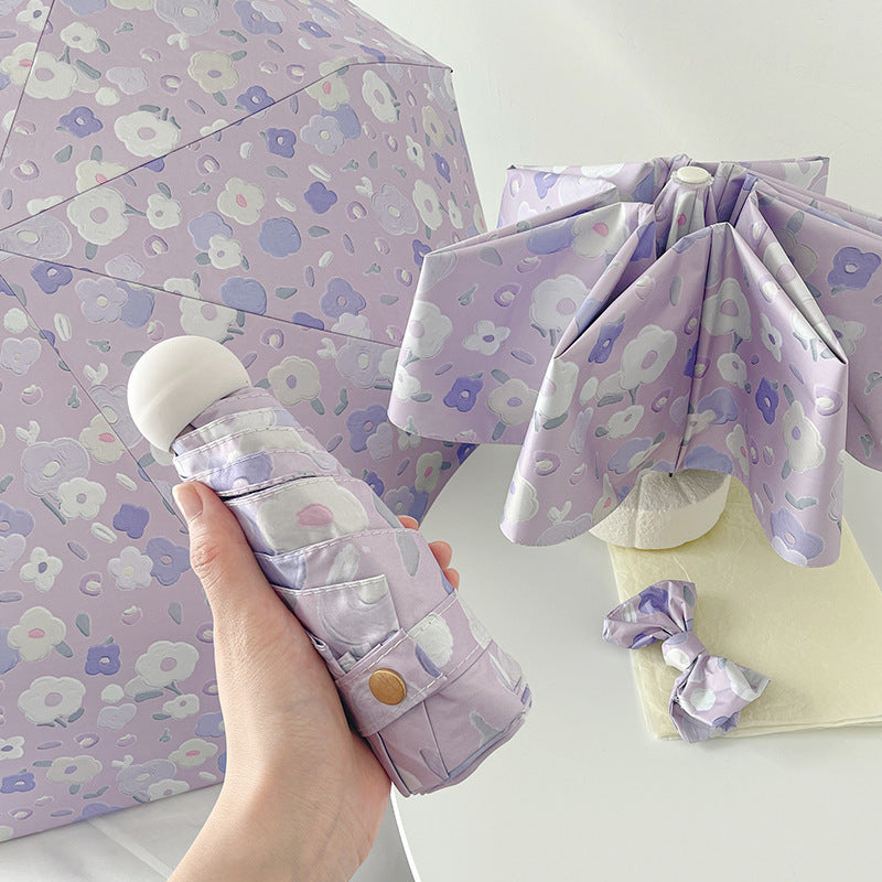 Women's Automatic Folding Umbrella with Floral Design and Practical Storage System Stornfield