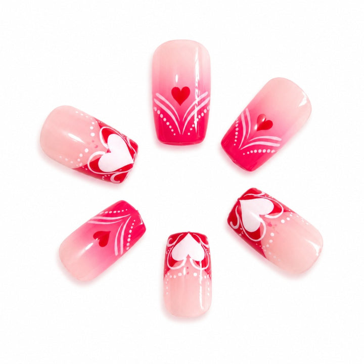 Heart-Embellished Press-On Nail Set Stornfield