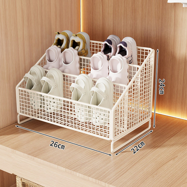 Angled Tiered Mesh Countertop Shoe and Slipper Organizer