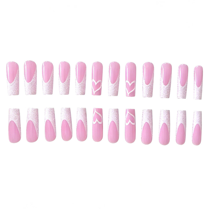 Glamorous Heart Design Acrylic Nail Extensions Stornfield