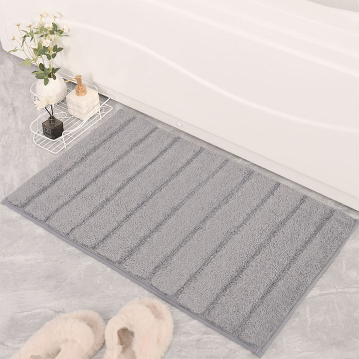 Plush Ribbed Bath Mat