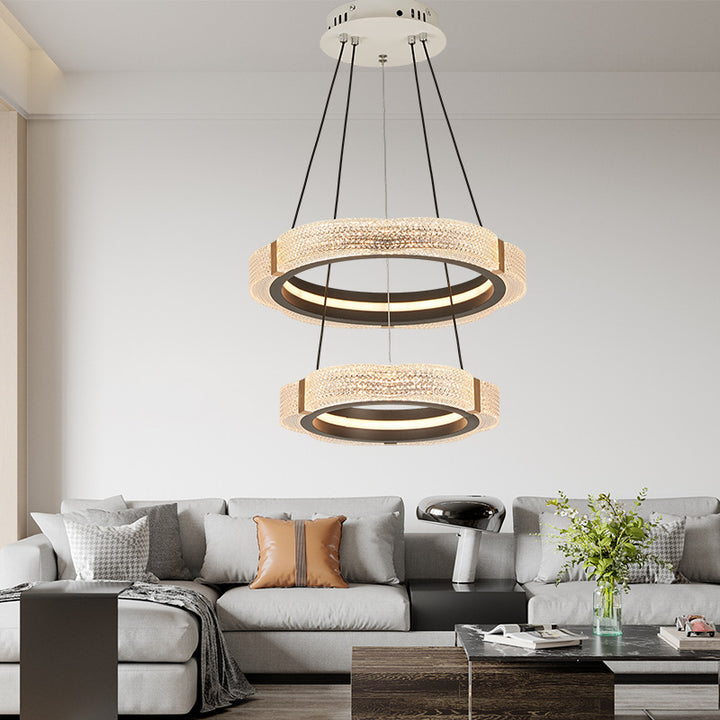 Elegant Double Ring Pendant Light