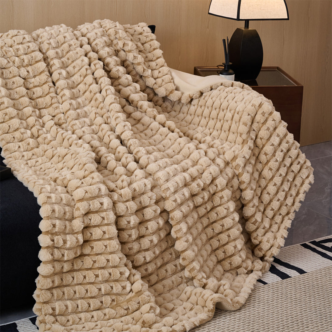Chunky Knit Plush Throw Blanket