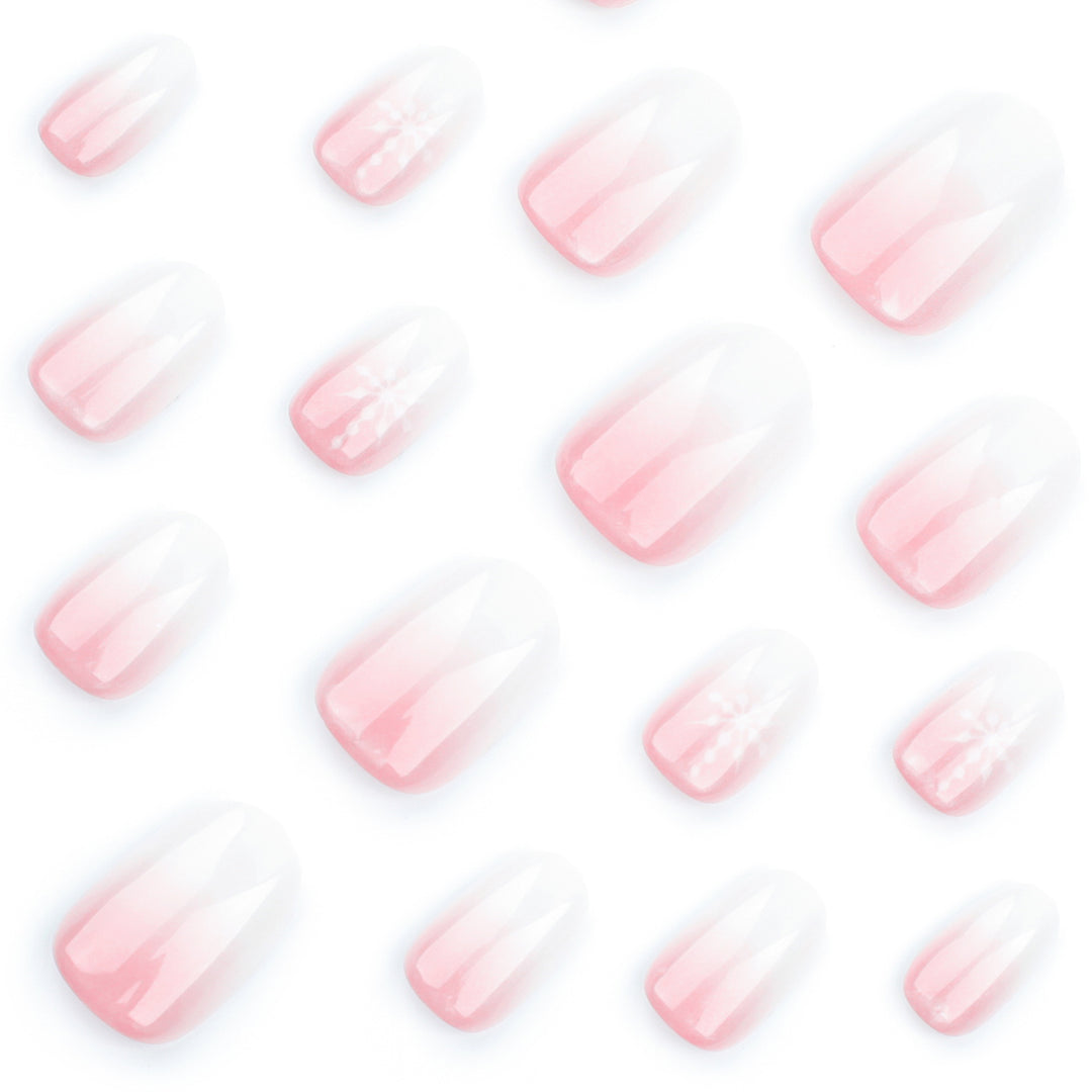 Artful Nail Extensions with Glitter and Snowflake Design Stornfield