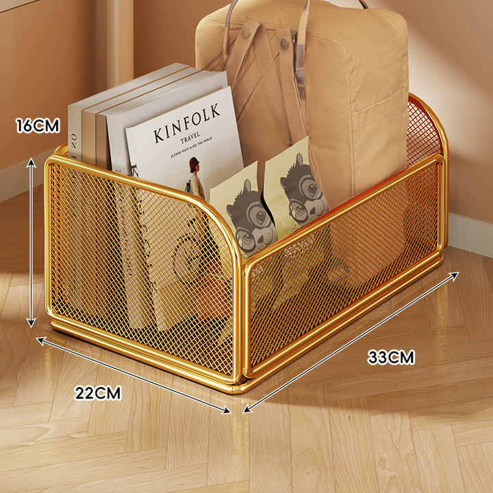 Mesh Rolling Storage Basket with Locking Swivel Casters and Ventilated Wire Frame